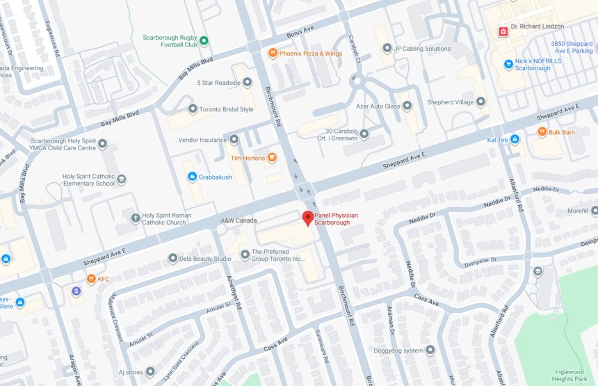 Panel Physician Scarborough - Google Maps Link