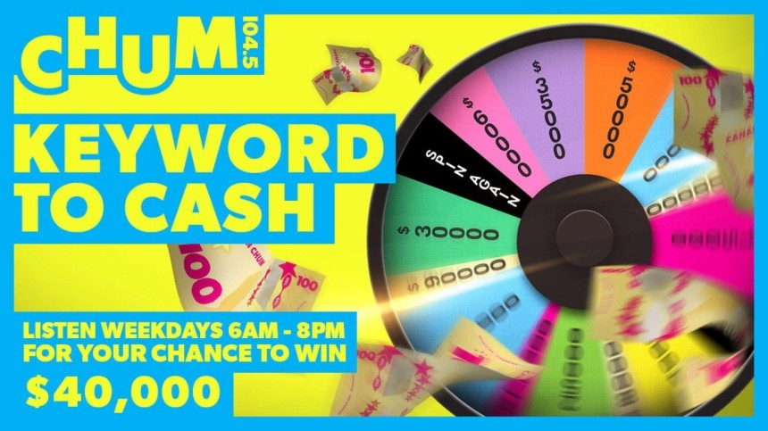 chum 104.5 keyword to cash